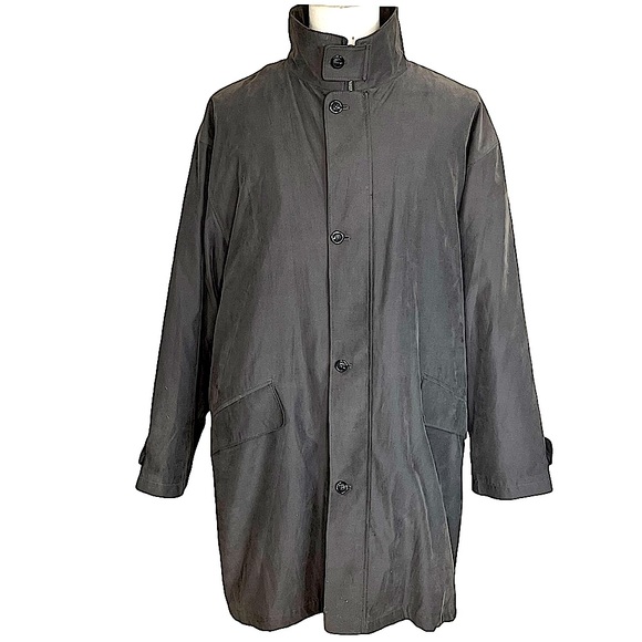 LONDON FOG Men’s Waterproof Water Repellent Removable Zip Lining Grey Green L - Picture 2 of 10